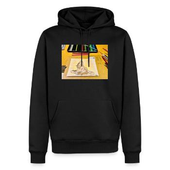 2C097180 2ECA 49FA 990E D15BD803BF86 - Männer Premium Bio Hoodie - Schwarz - Vorne - Nico (187cm)