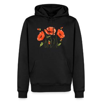 Fleur - Sweat à capuche Premium bio Homme - noir - Devant - Nico (187cm)
