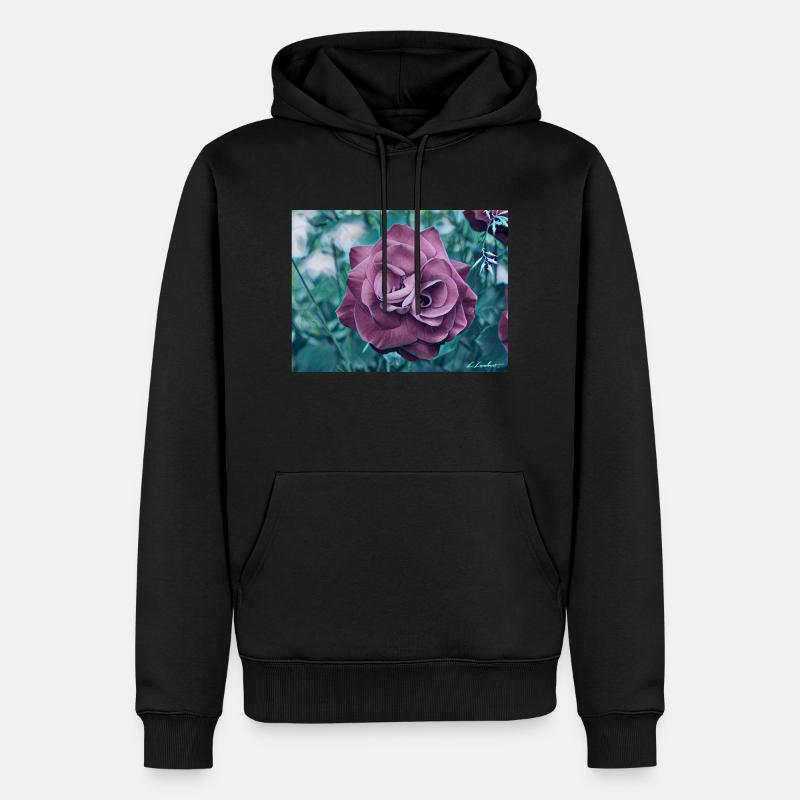 Rose - Männer Premium Bio Hoodie - Schwarz
