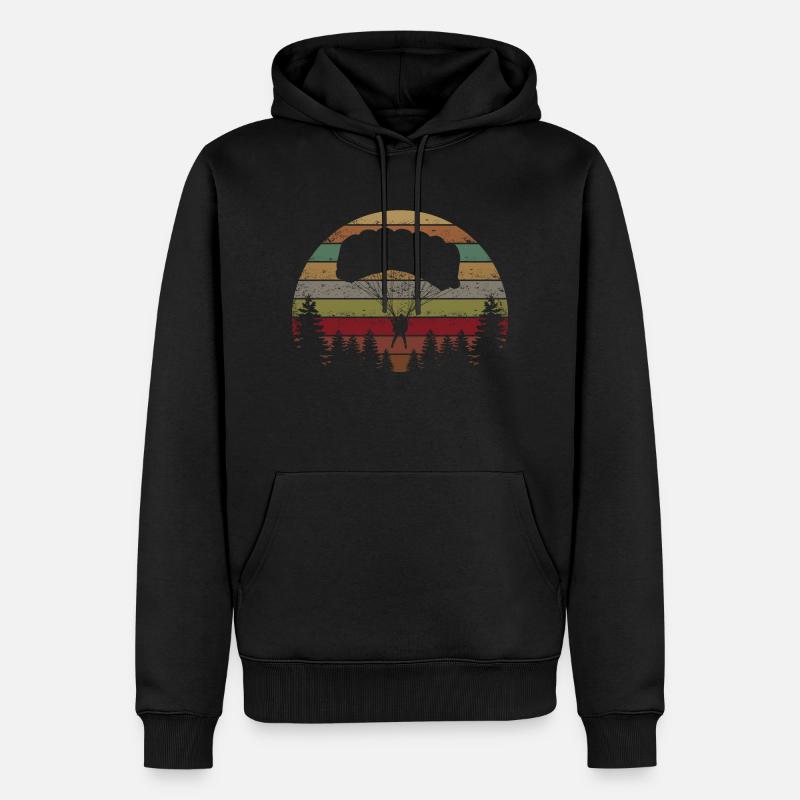Skydive Evolution: Fallschirmspringer Design - Männer Premium Bio Hoodie - Schwarz