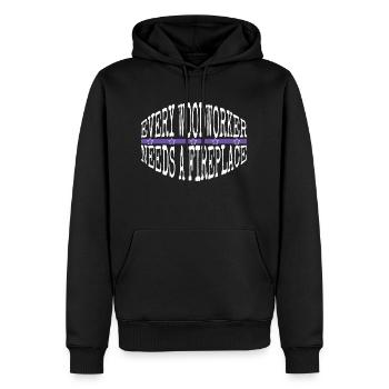woodworking union carpenter tshirts felling - Männer Premium Bio Hoodie - Schwarz - Vorne - Nico (187cm)