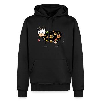 Kuh - Männer Premium Bio Hoodie - Schwarz - Vorne - Nico (187cm)