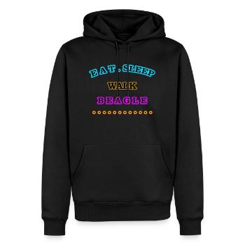 Eat, Sleep, Walk, Beagle - Men’s Premium Organic Hoodie - black - Front - Nico (187cm)