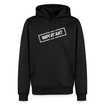 important - Männer Premium Bio Hoodie - Schwarz - Vorne - Nico (187cm)
