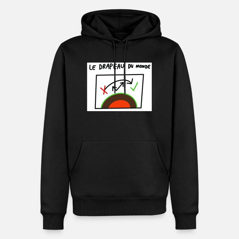 le drapeau du monde. - Sweat à capuche Premium bio Homme - noir