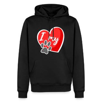 I my Dog - Propriétaire de chien, Chien, Promenez-vous - Sweat à capuche Premium bio Homme - noir - Devant - Nico (187cm)