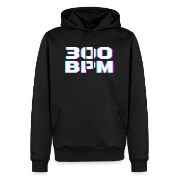 Uptempo 300BPM - Men’s Premium Organic Hoodie - black - Front - Nico (187cm)