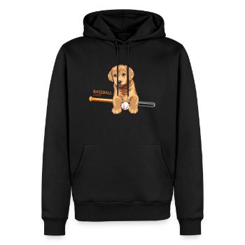 Lustiger Golden Retriever Welpe Baseball-Liebhaber - Männer Premium Bio Hoodie - Schwarz - Vorne - Nico (187cm)