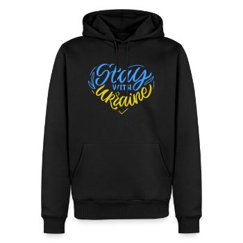 Valeewear - Solidarity with Ukraine - Men’s Premium Organic Hoodie - black - Front - Nico (187cm)