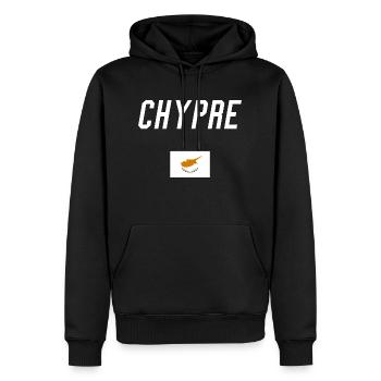 chypre - Sweat à capuche Premium bio Homme - noir - Devant - Nico (187cm)