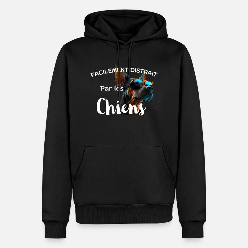 Chien Charmant - Sweat à capuche Premium bio Homme - noir