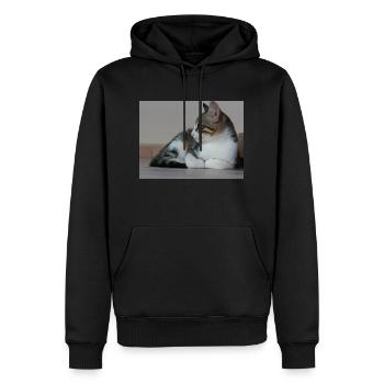 Katzen - Männer Premium Bio Hoodie - Schwarz - Vorne - Nico (187cm)