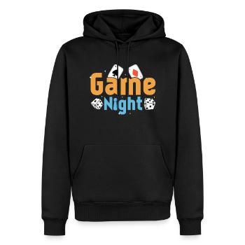 Game Night Nerd Gamer Joueur de table - Sweat à capuche Premium bio Homme - noir - Devant - Nico (187cm)