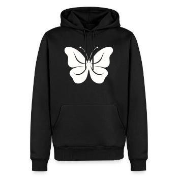 Der einfache Schmetterling - Männer Premium Bio Hoodie - Schwarz - Vorne - Nico (187cm)