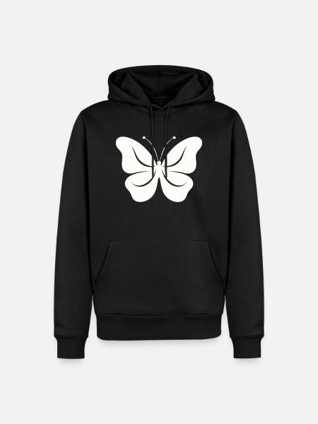 Der einfache Schmetterling - Männer Premium Bio Hoodie - Schwarz