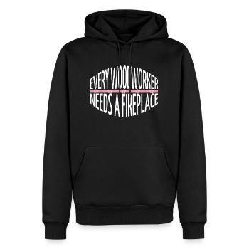 jokes woodcutter aaron carpenter tshirts - Männer Premium Bio Hoodie - Schwarz - Vorne - Nico (187cm)