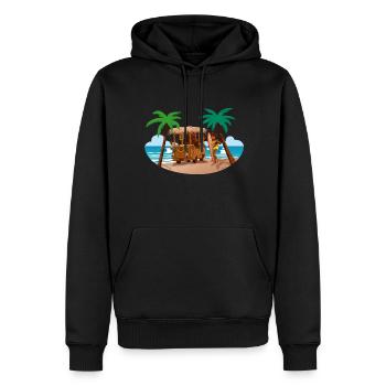Tiki Combi - Sweat à capuche Premium bio Homme - noir - Devant - Nico (187cm)