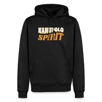 Kanupolo Spirit Slogan - Männer Premium Bio Hoodie - Schwarz - Vorne - Nico (187cm)