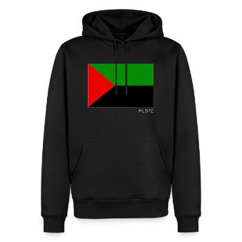 Flag M.972 (White) - Sweat à capuche Premium bio Homme - noir - Devant - Nico (187cm)