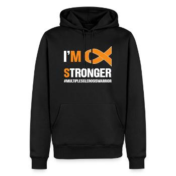 Multiple Sclerosis Warrior MS Month Orange Ribbon - Men’s Premium Organic Hoodie - black - Front - Nico (187cm)