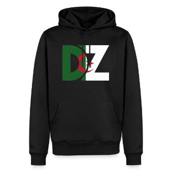 les DZ algériens-idée cadeau Algérie - Sweat à capuche Premium bio Homme - noir - Devant - Nico (187cm)