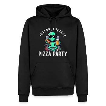 Interplanetare Pizza Party Außerirdisches Festmahl - Männer Premium Bio Hoodie - Schwarz - Vorne - Nico (187cm)