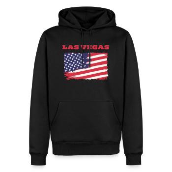 Las Vegas USA - Sweat à capuche Premium bio Homme - noir - Devant - Nico (187cm)