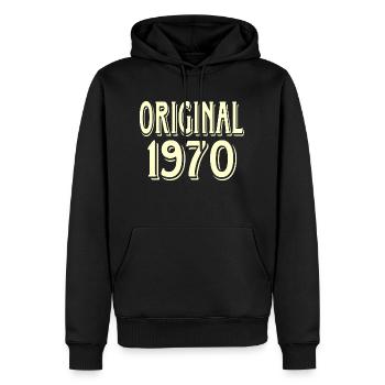 original 1970 - Männer Premium Bio Hoodie - Schwarz - Vorne - Nico (187cm)