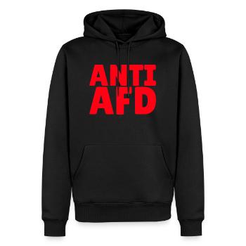 ANTI AFD - Männer Premium Bio Hoodie - Schwarz - Vorne - Nico (187cm)