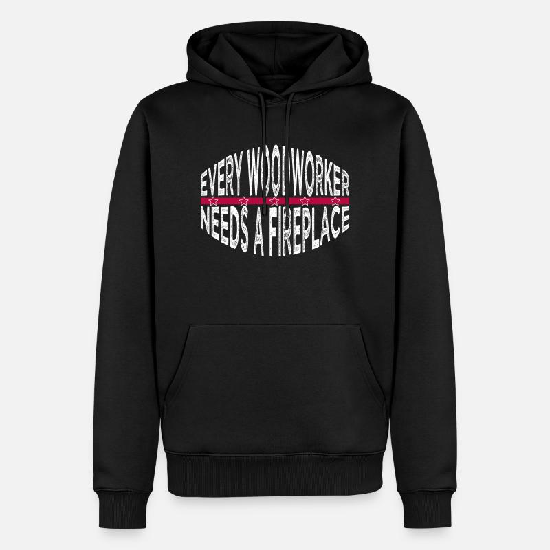 Cutter charpentier citations Tshirts - Sweat à capuche Premium bio Homme - noir