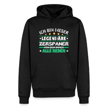 I'm this legendary machinist - Men’s Premium Organic Hoodie - black - Front - Nico (187cm)