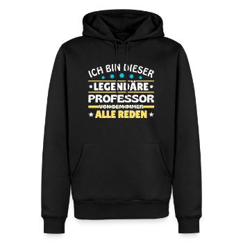 Je suis ce professeur légendaire - Sweat à capuche Premium bio Homme - noir - Devant - Nico (187cm)