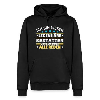 Je suis ce croque-mort légendaire - Sweat à capuche Premium bio Homme - noir - Devant - Nico (187cm)