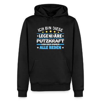 I'm this legendary cleaner - Men’s Premium Organic Hoodie - black - Front - Nico (187cm)