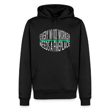 drôle charpentier citations bûcheron bois - Sweat à capuche Premium bio Homme - noir - Devant - Nico (187cm)