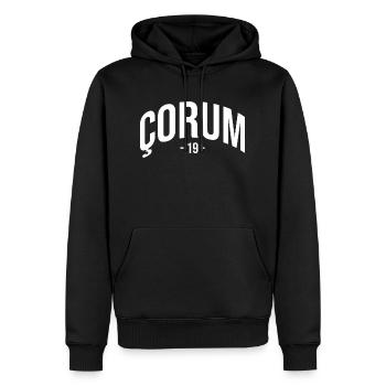 Corum 19 Türkei Turkiye TR Geschenk Urlaub Türk - Männer Premium Bio Hoodie - Schwarz - Vorne - Nico (187cm)