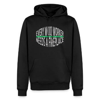 hearbeat tronçonneuse charpentier plombier blague - Sweat à capuche Premium bio Homme - noir - Devant - Nico (187cm)