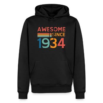 Awesome since 1934 - Sweat à capuche Premium bio Homme - noir - Devant - Nico (187cm)