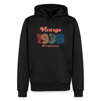 Jahrgang 1938 alle Originalteile - Männer Premium Bio Hoodie - Schwarz - Vorne - Nico (187cm)