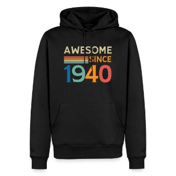 Genial seit 1940 - Männer Premium Bio Hoodie - Schwarz - Vorne - Nico (187cm)