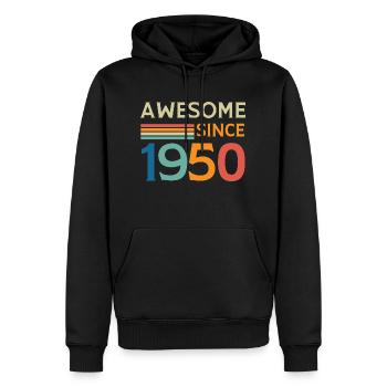 Awesome since 1950 - Men’s Premium Organic Hoodie - black - Front - Nico (187cm)