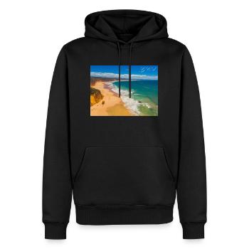 Gold Coast - Männer Premium Bio Hoodie - Schwarz - Vorne - Nico (187cm)