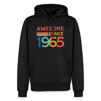 Awesome since 1965 - Men’s Premium Organic Hoodie - black - Front - Nico (187cm)