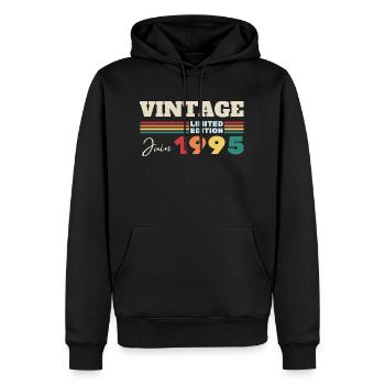 Jahrgang Juni 1995 Jubiläumsgeschenk - Männer Premium Bio Hoodie - Schwarz - Vorne - Nico (187cm)