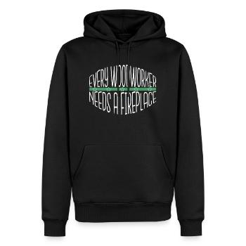 Meilleur Charpentier Blagues Tshirts Ébéniste Plombier - Sweat à capuche Premium bio Homme - noir - Devant - Nico (187cm)