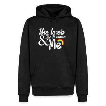 Rainbow Connection - Men’s Premium Organic Hoodie - black - Front - Nico (187cm)