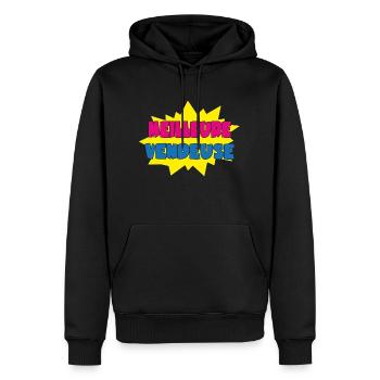 MEILLEURE VENDEUSE - Sweat à capuche Premium bio Homme - noir - Devant - Nico (187cm)