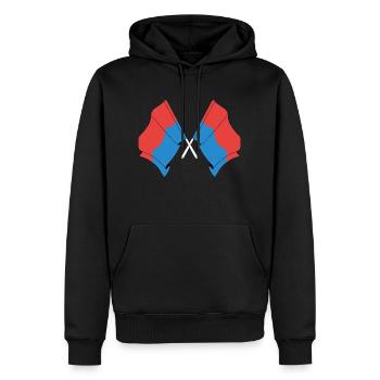 Two flags Ticino Switzerland - Men’s Premium Organic Hoodie - black - Front - Nico (187cm)
