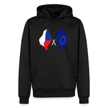 Flagge der Tschechischen Republik, Flagge Europa - Männer Premium Bio Hoodie - Schwarz - Vorne - Nico (187cm)