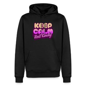 Keep Calm Roll Kindly - Men’s Premium Organic Hoodie - black - Front - Nico (187cm)